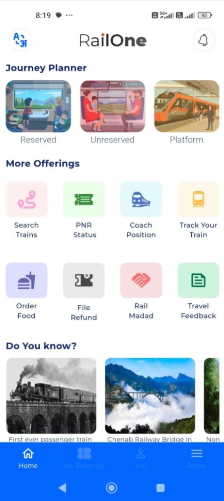 RailOne — Journey Planner & More Offerings